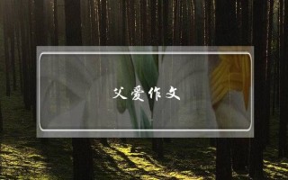 父爱作文,父爱作文6字