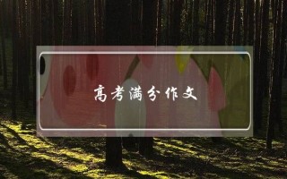 高考满分作文,高考满分作文精选范文8字