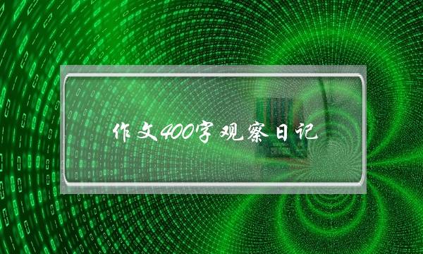 作文400字观察日记,作文400字观察日记小兔-第1张图片-微作文