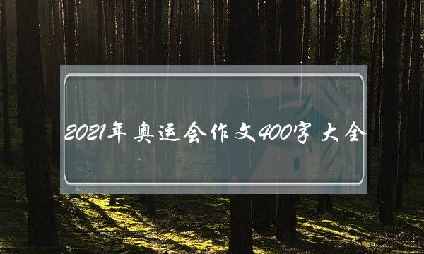 2021年奥运会作文400字大全,观奥运会有感2021作文400字-第1张图片-微作文